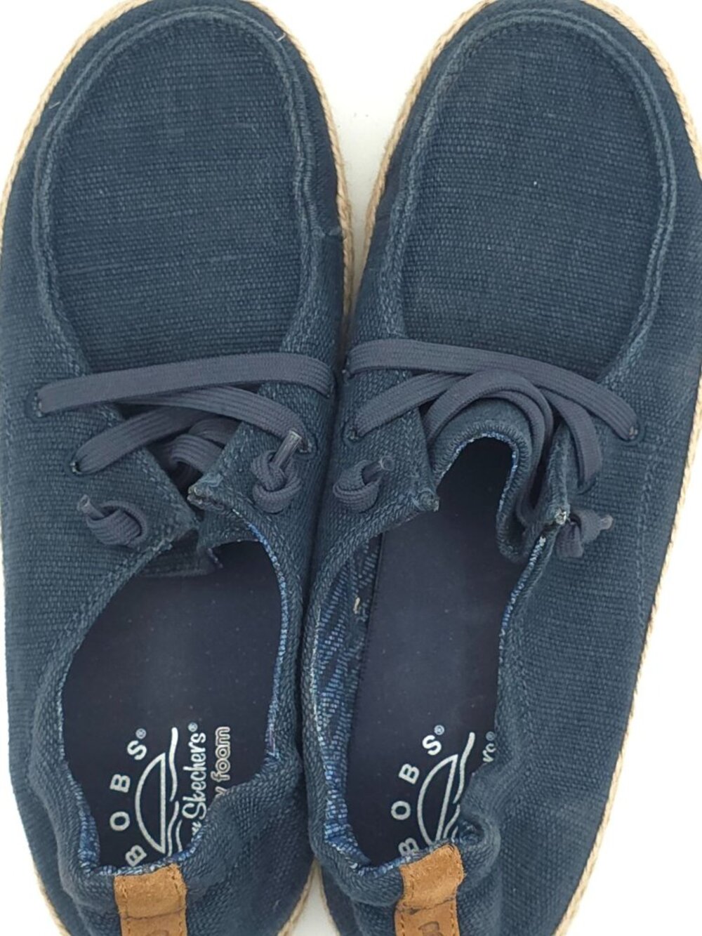 Bobs By Skechers Women's Espadrille Slip-On Shoes Navy Size 7 Canvas Casual - Picture 4 of 8